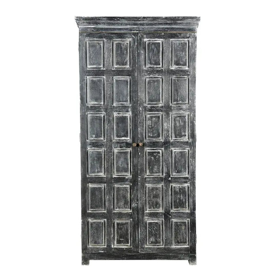 HomeRoots 72 Dark Gray Solid Wood Pantry Or Storage Closet - 36' X '72' X '18