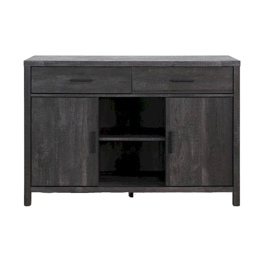 Q-Max 47W Sideboard Storage Cabinet, Dining Server Cupboard Buffet Table with Two Cabinets, Two Drawers, Two Open Shelves