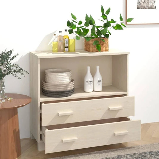 vidaXL Sideboard Buffet Console Cabinet for Bedroom HAMAR Solid Wood Pine - 33.5x13.8x31.5