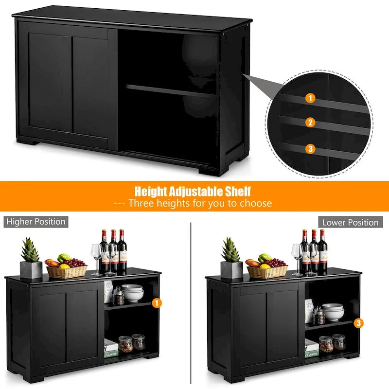Antique Stackable Kitchen Storage Sideboard with Height Adjustable Shelf - 42 x 13 x 23.5 (L x W x H)