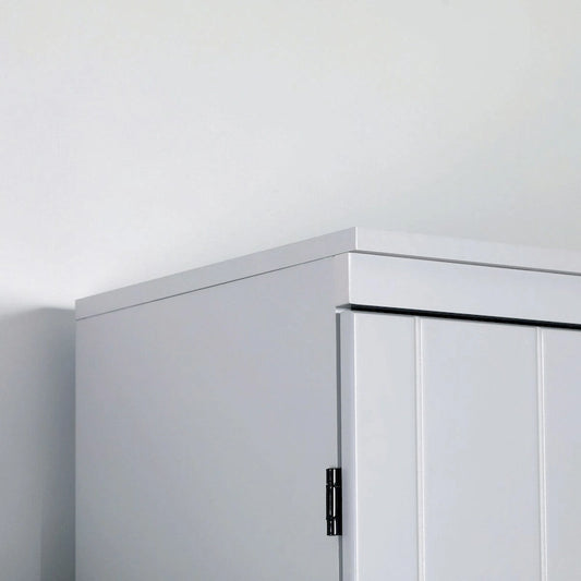 70 Kitchen Pantry, Tall Freestanding Storage Cabinet, 6-tier Shelving with 2 Adjustable Shelves and 4 Doors Gray