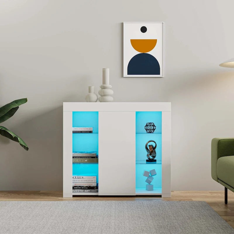Kitchen Sideboard Cupboard with LED Light,with Drawer and 1 Doors