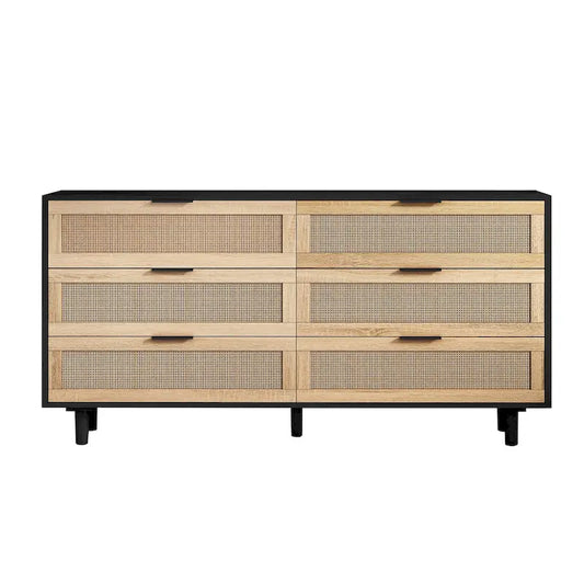 59.066-Drawers Rattan Storage Cabinet