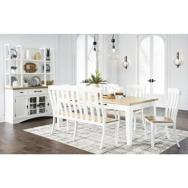 Signature Design by Ashley Ashbryn White/Natural Dining Server - 60 W x 19 D x 37 H