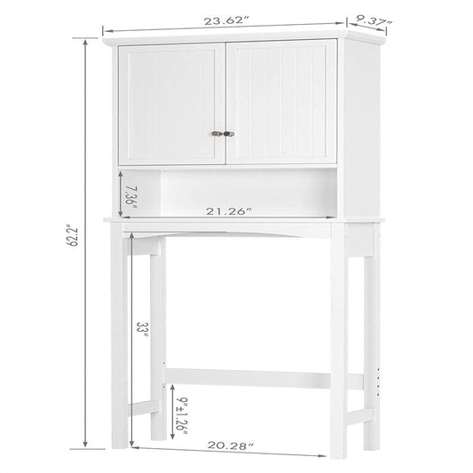 Over The Toilet Storage Cabinet - 9D x 24W x 62H