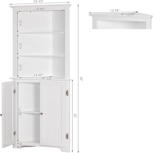 Bathroom Corner Cabinet - 13D x 23W x 65H