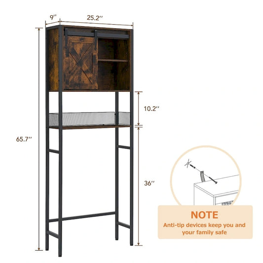 Over The Toilet Storage Cabinet with Sliding Door