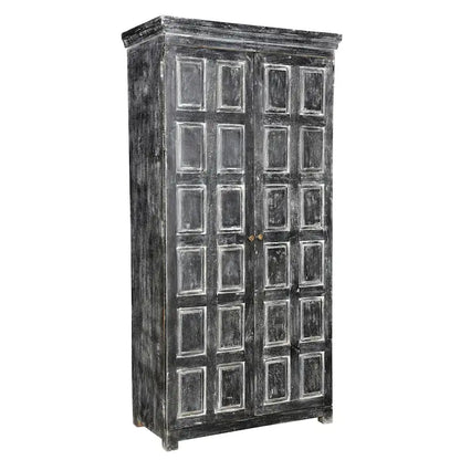 HomeRoots 72 Dark Gray Solid Wood Pantry Or Storage Closet - 36' X '72' X '18