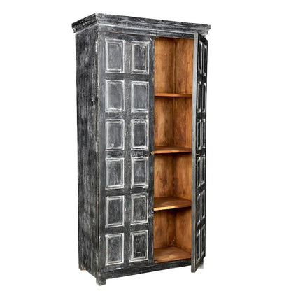 HomeRoots 72 Dark Gray Solid Wood Pantry Or Storage Closet - 36' X '72' X '18