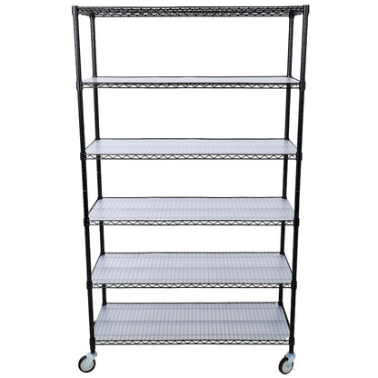 6-Tier Multifunctional Adjustable Shelf with Wheels, 6000LBS Capacity