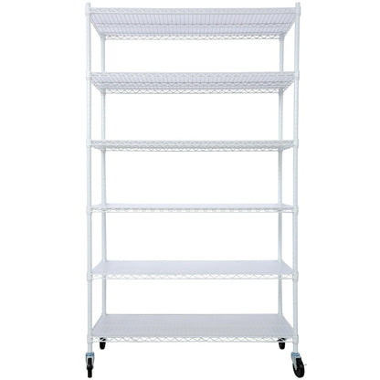 6-Tier Multifunctional Adjustable Shelf with Wheels, 6000LBS Capacity