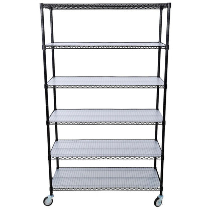 6-Tier Multifunctional Adjustable Shelf with Wheels, 6000LBS Capacity