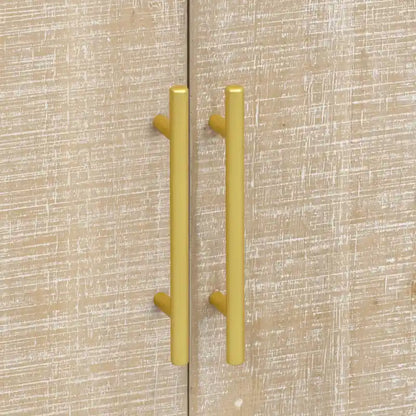 Retro Minimalist Curved Sideboard with Gold Handles and Adjustable Dividers for Living Room or Dining Room