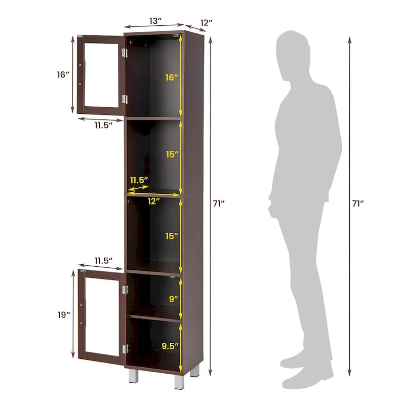 Costway 71 Tall Tower Bathroom Storage Cabinet Organizer Display - See Details