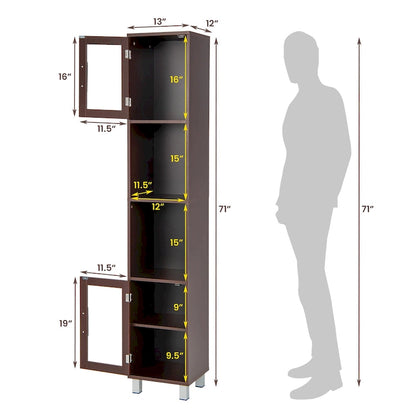 Costway 71 Tall Tower Bathroom Storage Cabinet Organizer Display - See Details