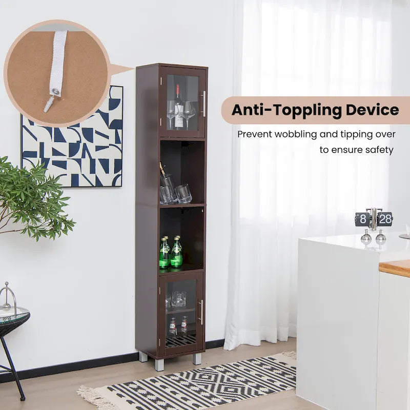 Costway 71 Tall Tower Bathroom Storage Cabinet Organizer Display - See Details