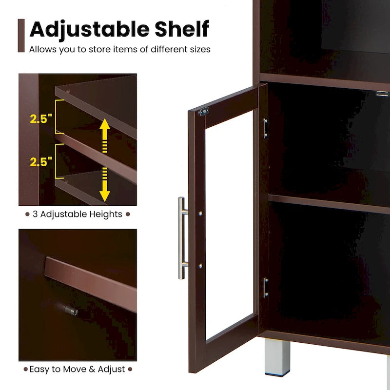 Costway 71 Tall Tower Bathroom Storage Cabinet Organizer Display - See Details