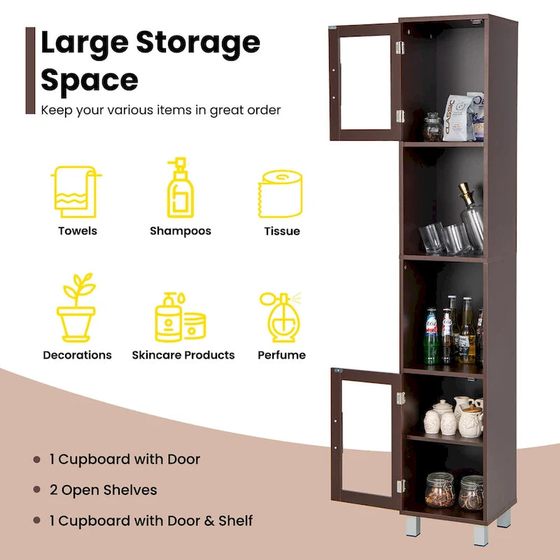 Costway 71 Tall Tower Bathroom Storage Cabinet Organizer Display - See Details