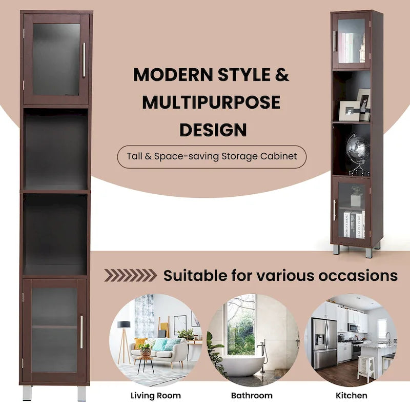 Costway 71 Tall Tower Bathroom Storage Cabinet Organizer Display - See Details