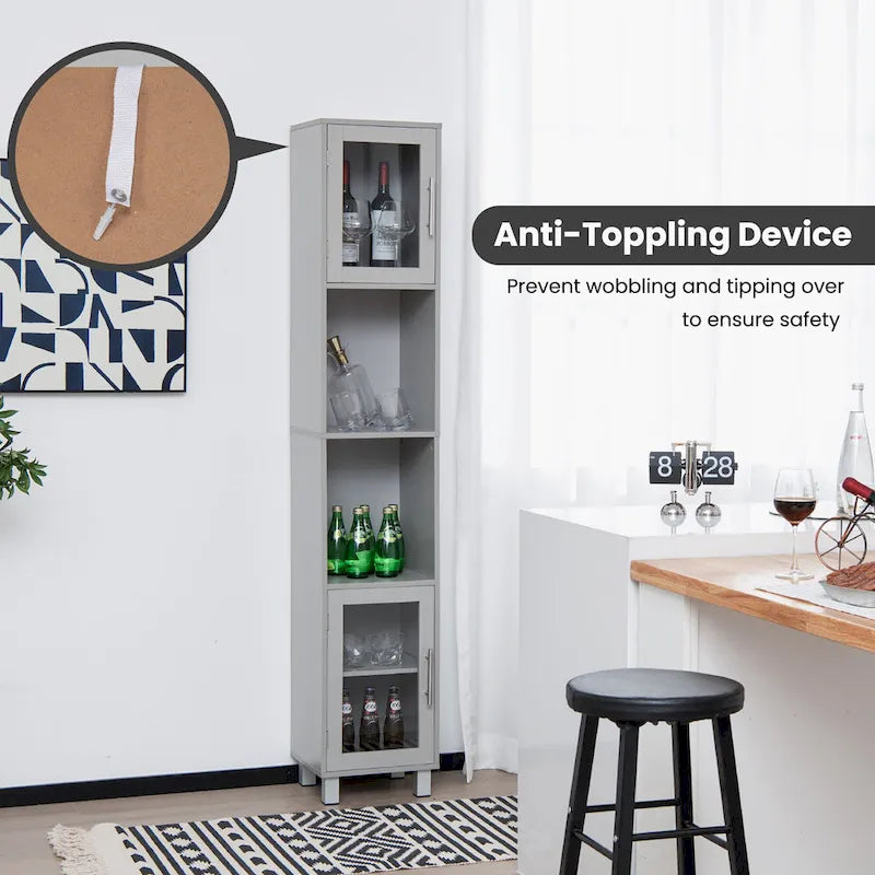 Costway 71 Tall Tower Bathroom Storage Cabinet Organizer Display - See Details