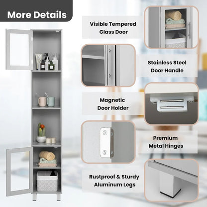 Costway 71 Tall Tower Bathroom Storage Cabinet Organizer Display - See Details