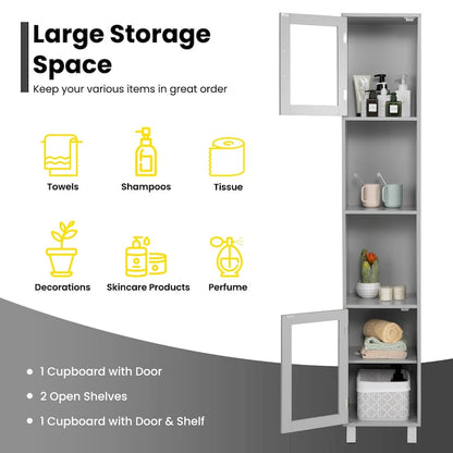 Costway 71 Tall Tower Bathroom Storage Cabinet Organizer Display - See Details