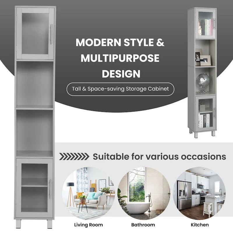 Costway 71 Tall Tower Bathroom Storage Cabinet Organizer Display - See Details