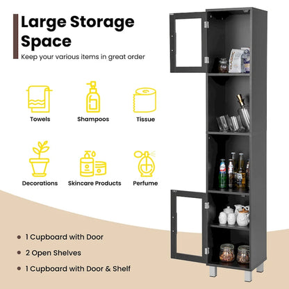 Costway 71 Tall Tower Bathroom Storage Cabinet Organizer Display - See Details