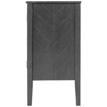 Adjustable Shelf Storage Sideboard with 3 Retro Metal Handles and 4 Pinewood Legs