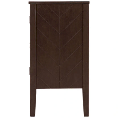 Adjustable Shelf Storage Sideboard with 3 Retro Metal Handles and 4 Pinewood Legs