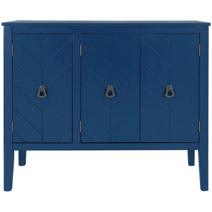 Adjustable Shelf Storage Sideboard with 3 Retro Metal Handles and 4 Pinewood Legs