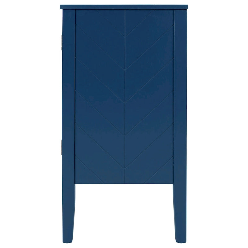 Adjustable Shelf Storage Sideboard with 3 Retro Metal Handles and 4 Pinewood Legs