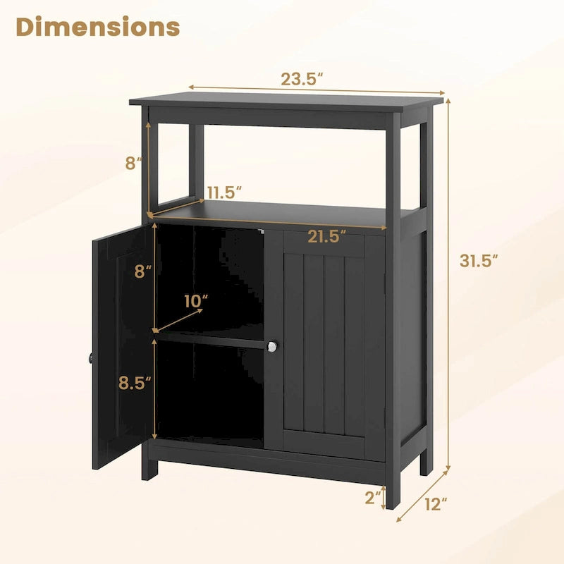 Costway Bathroom Floor Cabinet Freestanding Storage Organizer with 2 - See Details