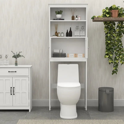 Over-the-toilet Bathroom Storage with 2-doors - 9.06 x 24.80 x 69.69