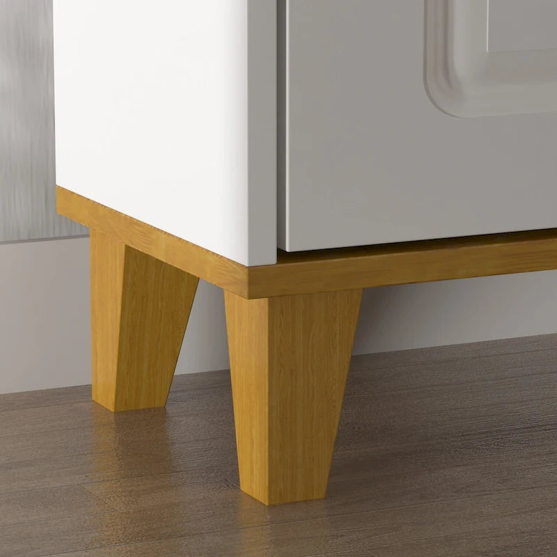 Kerrogee 24-Pair Shoe Storage Cabinet with 3 Fold Drawers White