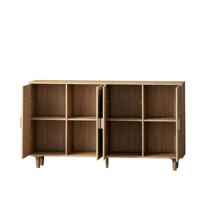 4-Door Rattan Decorative Storage Cabinet - N/A
