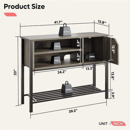 Coffee Bar with Storage Buffet Cabinet Kitchen Sideboard - 13.8D x 41.7W x 33H