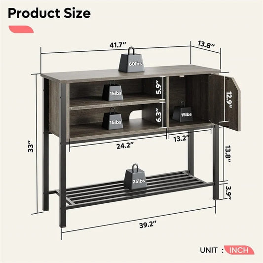 Coffee Bar with Storage Buffet Cabinet Kitchen Sideboard - 13.8D x 41.7W x 33H