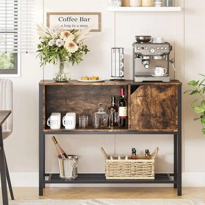 Coffee Bar with Storage Buffet Cabinet Kitchen Sideboard - 13.8D x 41.7W x 33H