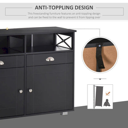 HOMCOM Sideboard Buffet Storage Cabinet Server Console Table with Drawers for Living Room, Dining Room
