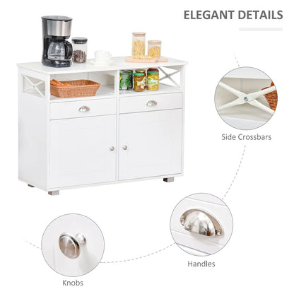 HOMCOM Sideboard Buffet Storage Cabinet Server Console Table with Drawers for Living Room, Dining Room