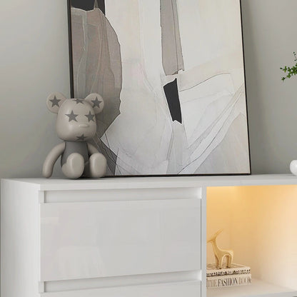 Sideboard Buffet Storage Cabinet with Led Light for Living Room