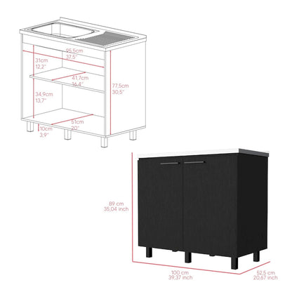 Napoles-2 39 Wide Double Door Utility Sink Stainless steel - N/A