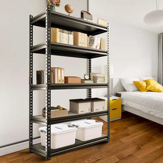 DoCred Adjustable Garage Storage Shelves, Metal Shelving, Black