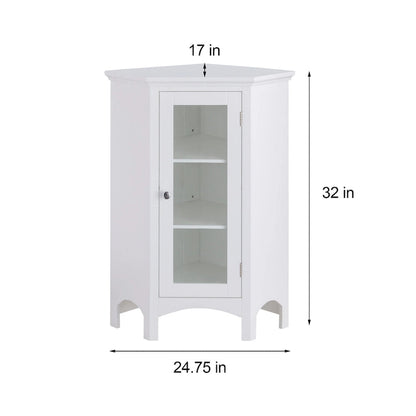 Teamson Home Madison Freestanding Corner Floor Accent Cabinet - 17L x 24.75W x 32H