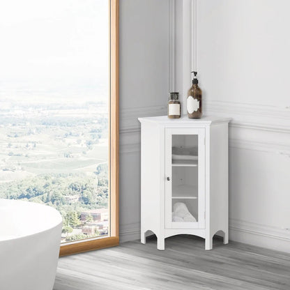 Teamson Home Madison Freestanding Corner Floor Accent Cabinet - 17L x 24.75W x 32H