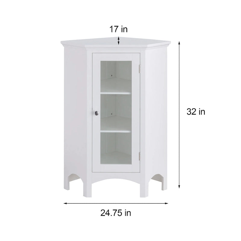 Teamson Home Madison Freestanding Corner Floor Accent Cabinet - 17L x 24.75W x 32H