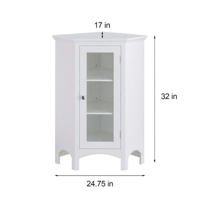 Teamson Home Madison Freestanding Corner Floor Accent Cabinet - 17L x 24.75W x 32H