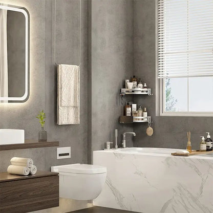 Shower Corner Shelf No Drill Shower Storage Rust Proof Bathroom Shelf