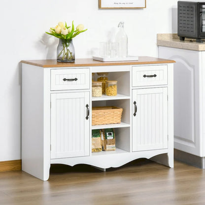 HOMCOM 42 Accent Sideboard Storage Cabinet, Serving Buffet with Drawers and Adjustable Shelves for Dining Room, Living Room